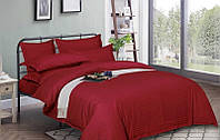 Комплект постельного белья Наша Швейка Сатин страйп Красный люкс Евро 200х220 см