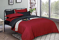 Комплект постельного белья Наша Швейка Сатин страйп Красный люкс с черным Евро 200х220 см
