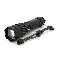 Ліхтар ручний Voltronic KY-P50X80, 1LED Cree XHP50.2, 19W, 5 режими, ZOOM,18650/6800mah/3xААА, Black, IP40,