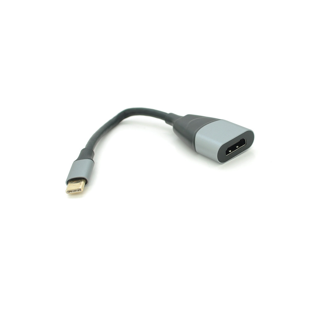 Конвертер Type-C (тато)/HDMI (мама), 18 cm, круглий, Black-gray