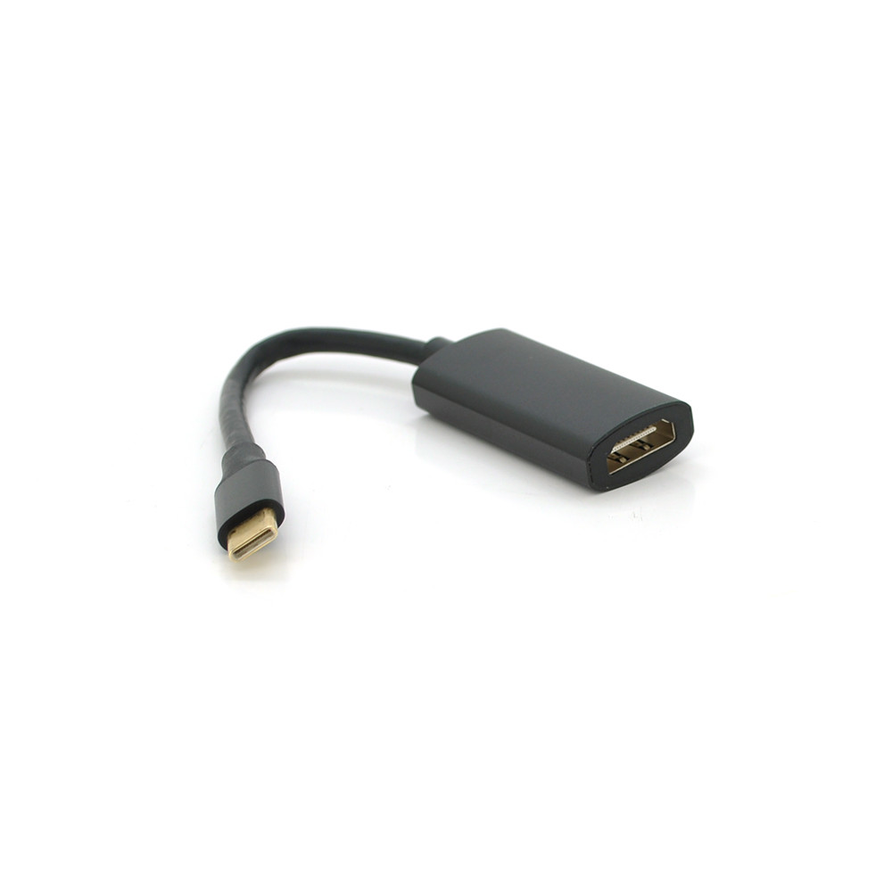 Конвертер Type-C (тато)/HDMI (мама), 15 cm, круглий, Black-gray