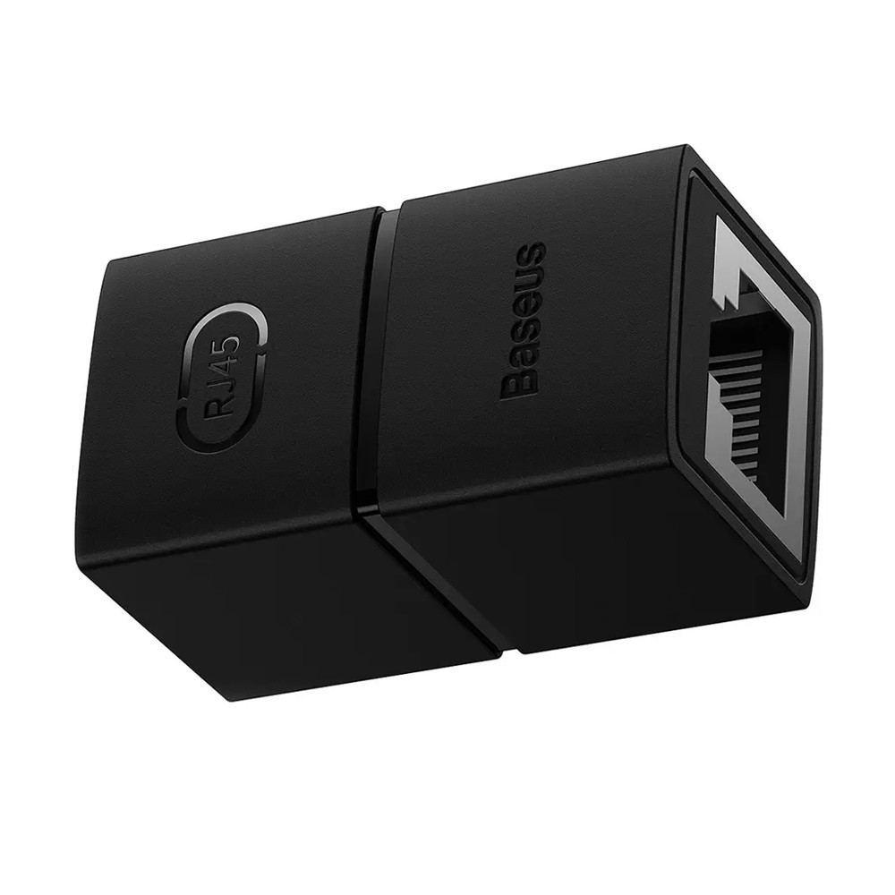 Спліттер RJ45 на RJ45 мама-мама з'єднувач патч-кордів Baseus AirJoy Network Cable Connector (чорний)
