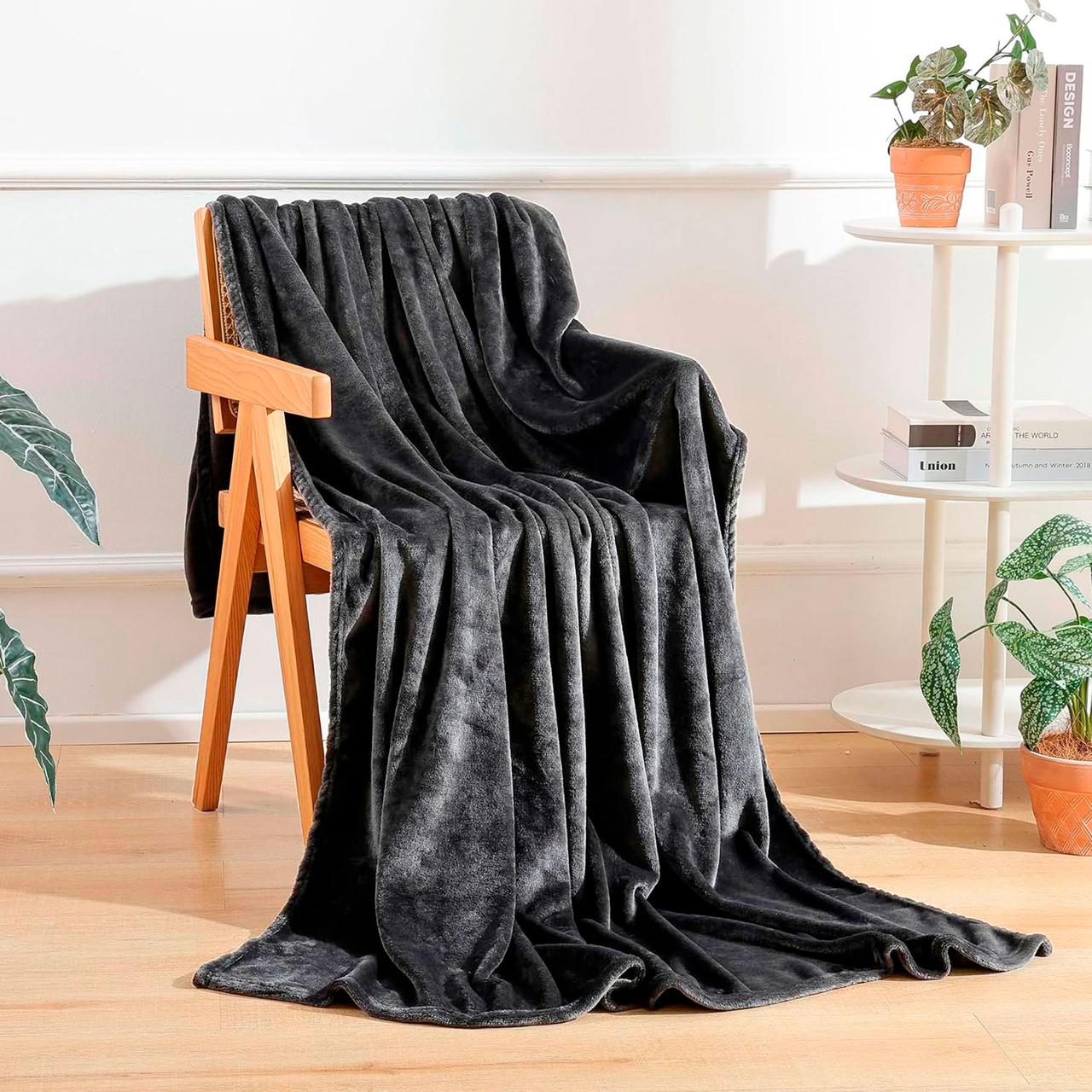 Плед фліс темно-сірий Love You 150 x 200 см, фото 1