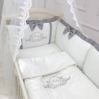 Комплект постельного белья для новорожденного Belissimo серый