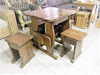 Handgefertigter Holztisch 900x900 mm aus massivem Kiefernholz für Cafés und Hütten vom Hersteller. Holztisch 01