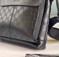 Класическая мужская черная, стильная сумка месенджер через плече высококачественная PU-кожа. VIP