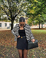 Женская короткая юбка с разрезом мини стильная удобная трендовая черный