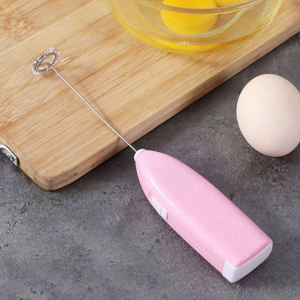 Капучинатор ручний спінювач молока "Cappucino maker F-016" Рожевий, міні міксер, вінчик, фото 1