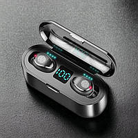 TWS бездротові геймерські навушники для мобільного телефону з потужним кейсом PoweBank 1200mAh (usb, micro) | колір чорний