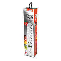 Solorway Network Filter 4 Sockets/4USB White 2m
