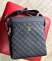 Мужская брендовая сумка Louis Vuitton Луи Виттон черная, мужская сумка через плечо, луи витон