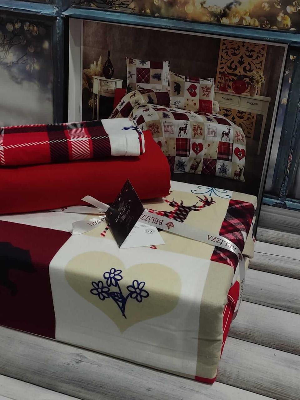 Постільна білизна Фланель Байка Belizza Love Турция полуторний, євро, сімейний, фото 1