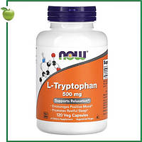 L-триптофан, 500 мг, 120 растительных капсул, Now Foods, США