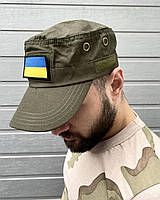 Кепка мужская хаки бейсболка с липучкой, флагом Украины