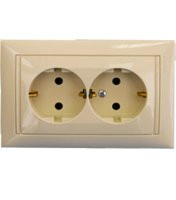 Legrand Valena 2-я з заземленням з шторками 774371 слонова кістка, фото 1