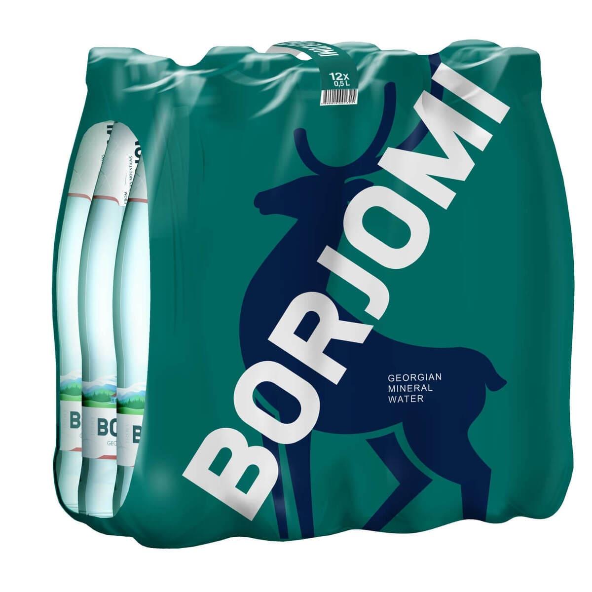Упаковка минеральной лечебно-столовой сильногазированной воды Borjomi 0,5 х 12 пластиковых бутылок - фото 1 - id-p2063431113