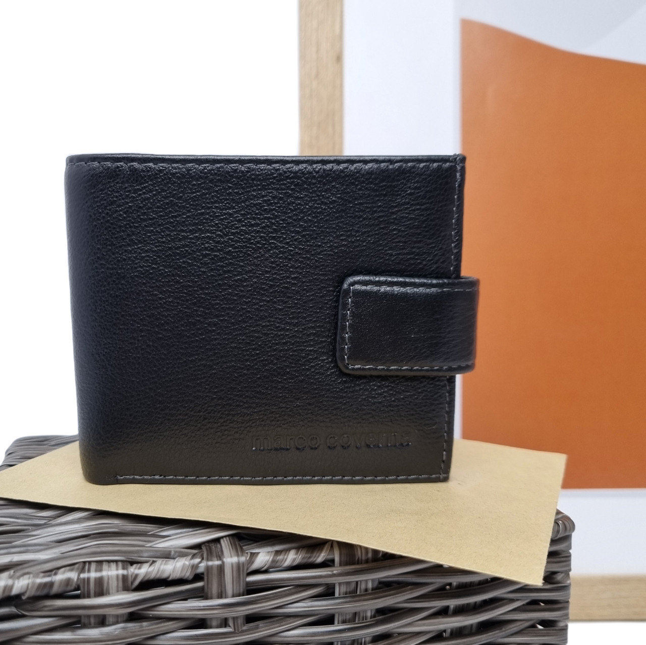 Гаманець середнього розміру натуральна шкіра чорний Арт.H-122 black M.Coverna (54)