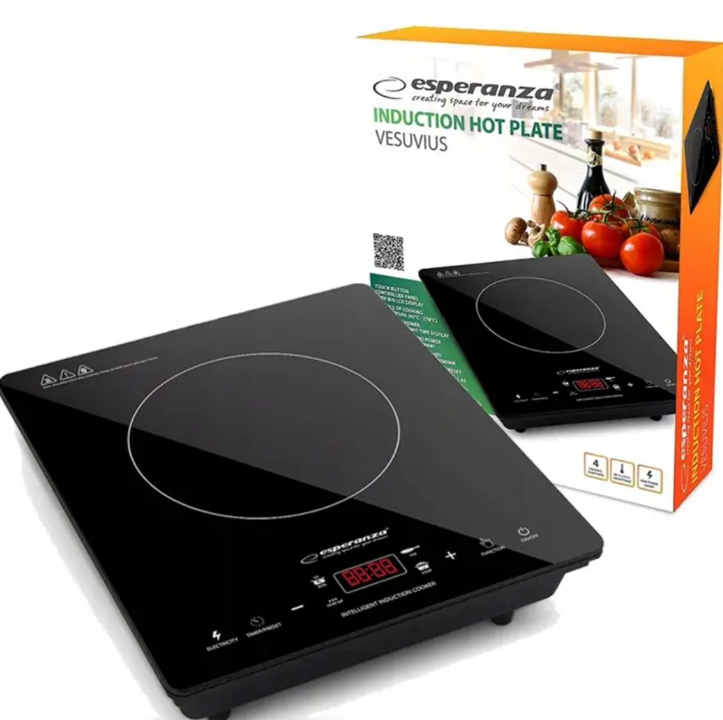 Настільна індукційна плита Esperanza 2000 Вт EKH009 Vesuvius - фото 1 - id-p1292858896