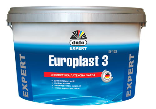 Зносостійка латексна фарба Dufa Europlast 3 DE103 2.5 л