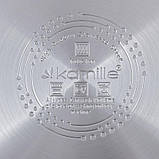 Набір 3 каструлі Kamille Fine Silver Pen 2.1л, greenpharm  3.7л greenpharm і 6.1л greenpharm з нержавіючої сталі зі скляними, фото 6