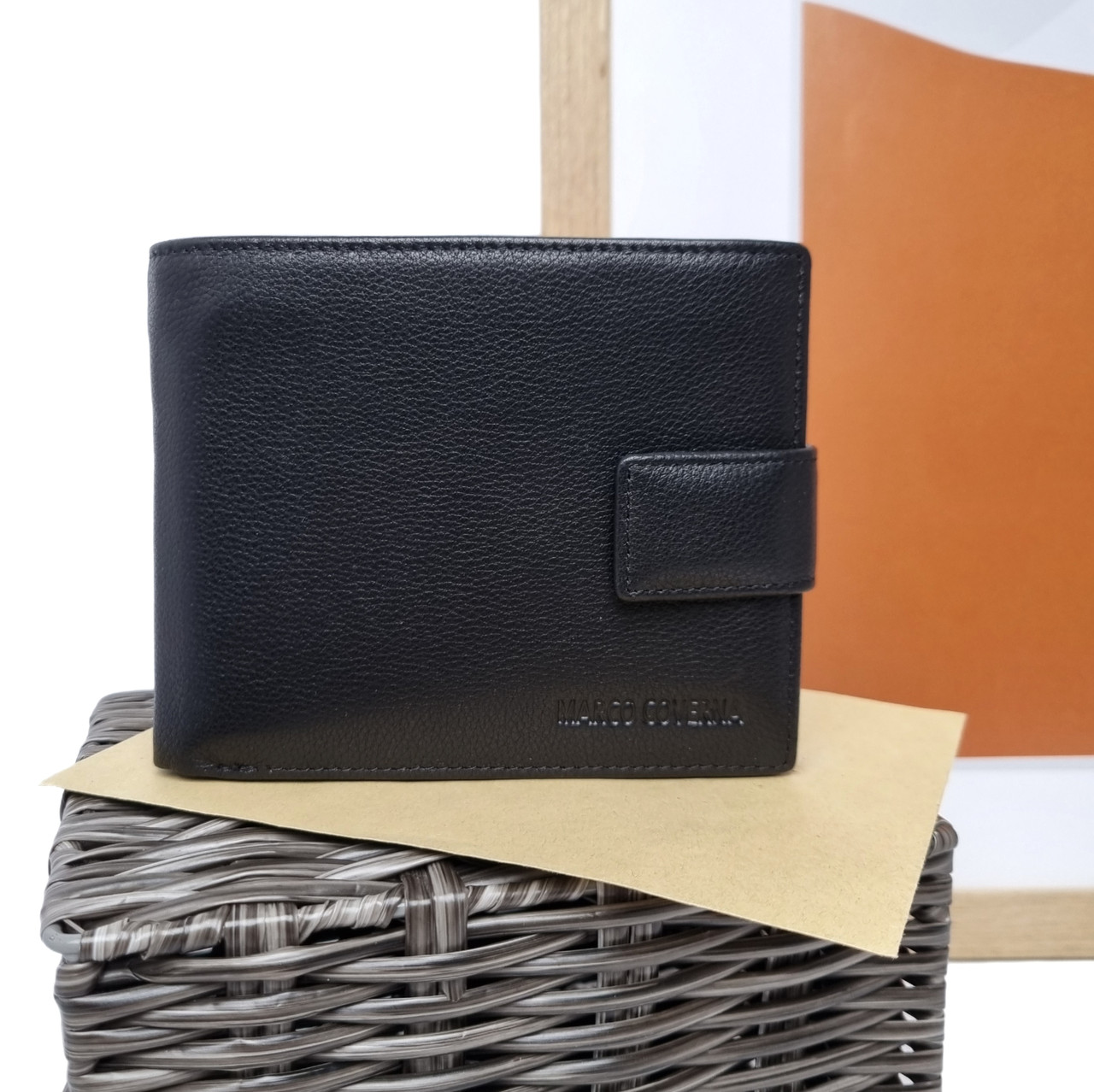 Чоловічий гаманець із натуральної шкіри чорний Арт.B092-823 black M.Coverna (6489)