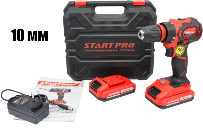 Шуруповерт акумуляторний з безщітковим двигуном START PRO SCD2-18/2BD BRUSHLESS, Li-ion, 1650 об/хв, 10 мм, фото 1