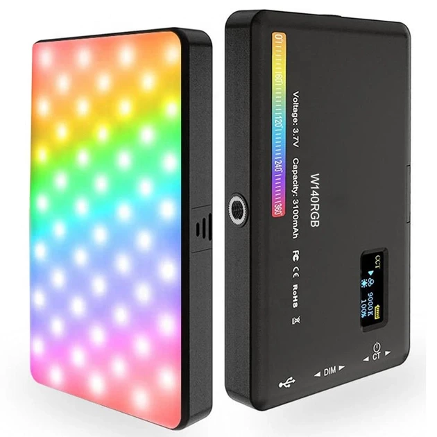 Світлодіодна лампа для відеознімання W140 RGB CRI95 2500K-9000K Чорний