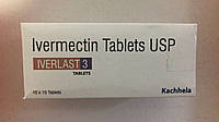 Ивермектин 3мг. таблетки - 10шт. оригинал. Ivermectin 3 Mg USP антипаразитарный препарат, Индия