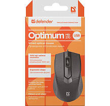 USB миша DEFENDER Optimum MB-270 (52270) black UA, фото 4
