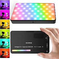 Світлодіодна лампа для відеознімання W140 RGB CRI95 2500K-9000K Чорний, фото 2