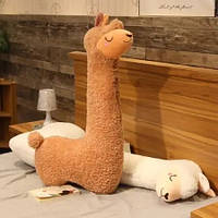 Мягкая плюшевая игрушка Альпака Коричневая 100 см, 2 в 1 подушка-игрушка антистрес
