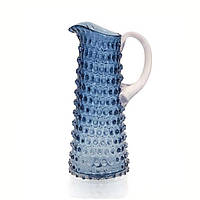 Глечик Klimchi Hobnail 1000 мл блакитний з прозорою ручкою 16185/1000-334/27