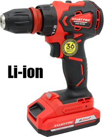 Дриль-шуруповерт START PRO SCD2-18/2BD BRUSHLESS, Li-ion, 1650 об/хв, 10 мм