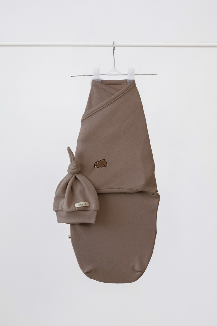 Євро пелюшка на липучці з шапочкою "Purl", ведмедик, фото 1