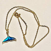 Ожерелье с подвеской в виде хвоста китового хвоста морской волны цвета морской волны