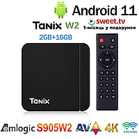 Смарт ТВ Приставка Tanix W2 2/16GB W2-A Android 11 (Android Smart TV BOX, Андроид Смарт ТВ Приставка, Андроїд)