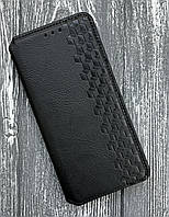 Кожаный чехол книжка GETMAN Cubic (PU) для Xiaomi Redmi Note 9 Черный