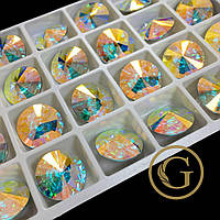 Ґудзики Lux стекло колір Crystal AB (хамелеон)  (Виберіть розмір)