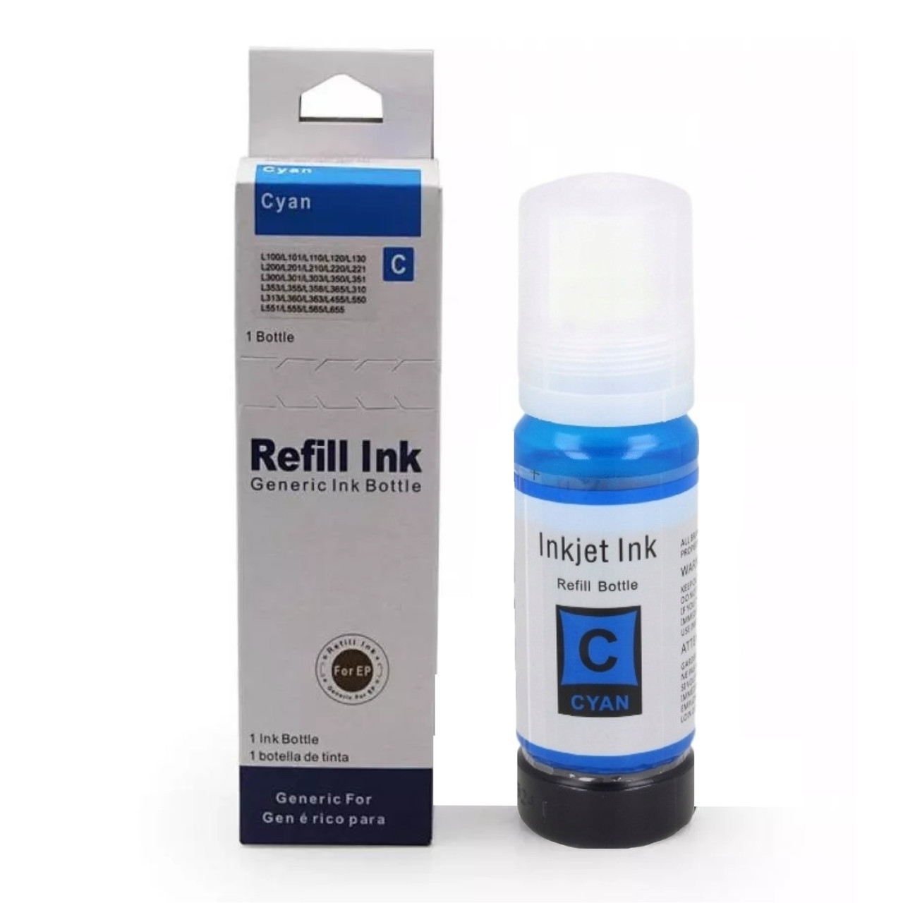 Сумісне чорнило для EPSON 103 Cyan EcoTank (C13T00S24A), блакитна фарба, флакон 1х70 мл, Refill Ink