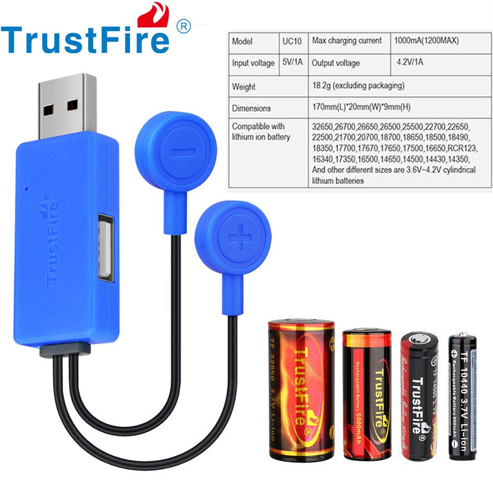 Магнітний USB зарядний пристрій TrustFire UC10 з функцією PowerBank для літієвих акумуляторів