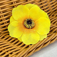 Искусственный цветок Мак 5 см - желтый