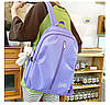 Рюкзак фіолетовий з сумочками та пеналом в комплекті з брелком ведмедика, фото 3