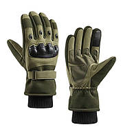 Зимние тактические перчатки олива на меху армейские перчатки зимние военные перчатки мех перчатки штурмовые