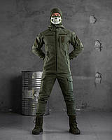 Армейский тактический костюм зсу, костюм софтшел на флисе, форма хаки армейская, тактическая форма олива