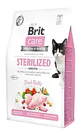 Brit Care Cat Sterilized Sensitive 7 кг корм для стерилизованных котов с чувствительным пищеварением кролик