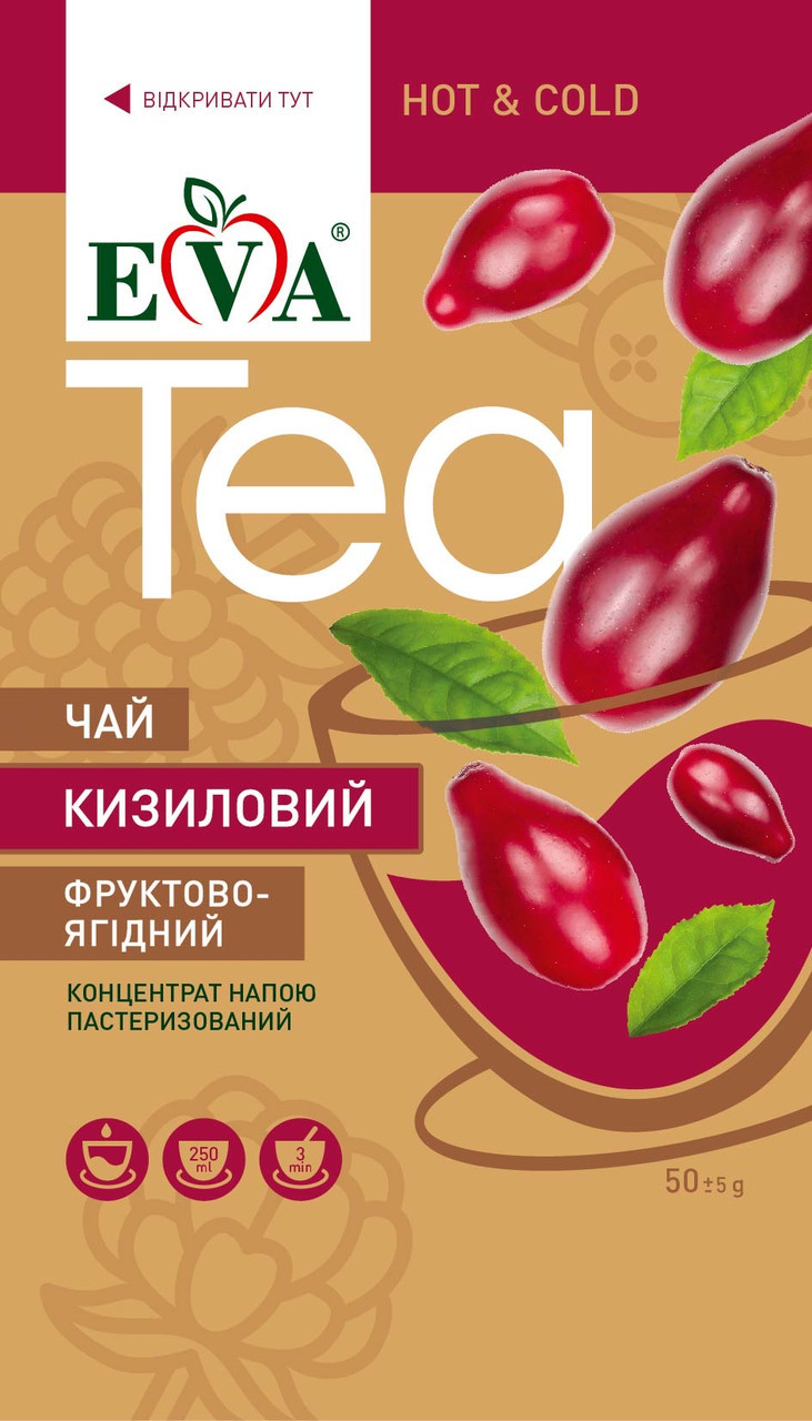 Джем чай фруктово-ягодный Eva Кизиловый 36 шт х 50 г - фото 2 - id-p2063551181