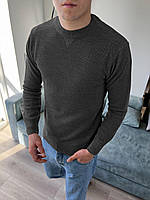 Кофта мужская классическая стильный свитер Турция темно-серый