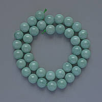 Намистини Амазоніт натуральний камінь гладка кулька d-10мм+- L-38см + - на нитці купити біжутерію дешево оптом в інтернеті