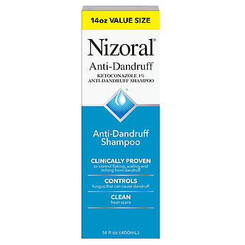 Безрецептурний шампунь проти лупи з кетоконазолом Nizoral Anti-Dandruff Shampoo with 1% Ketoconazole 400 мл