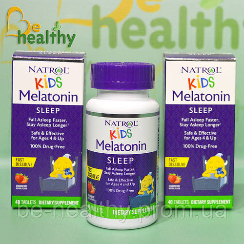 Мелатонин для детей от 4 лет, Natrol, Kids, клубничный вкус, 40 ...